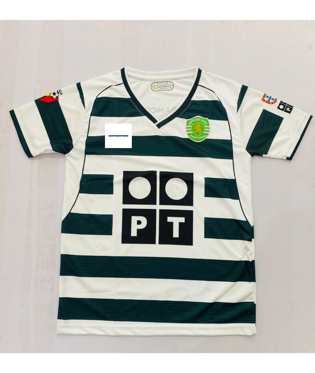 Cristiano Ronaldo CR7 Sporting CP 2002/03 Home Kid Jersey - Retro Debut Season #28