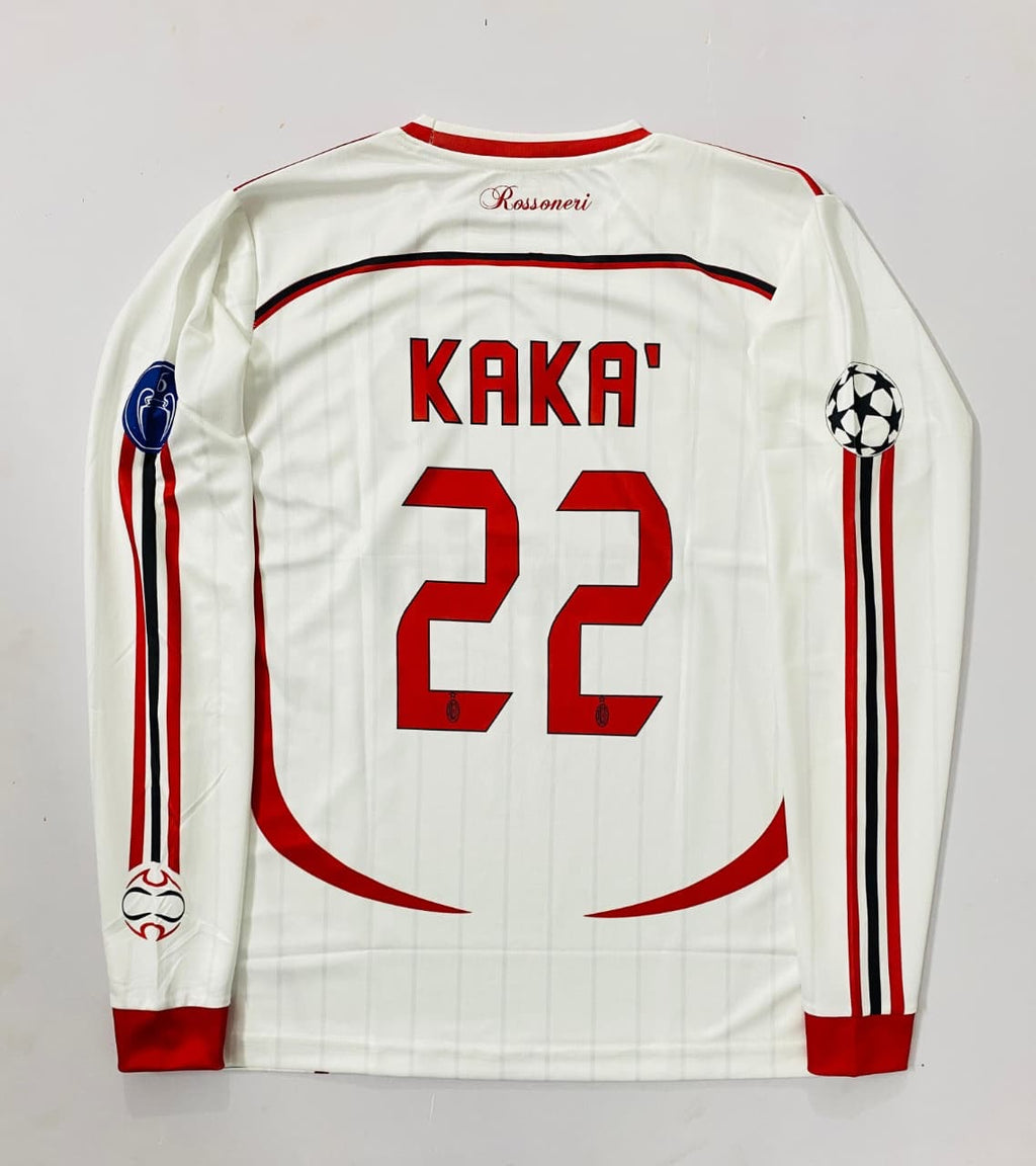 Kaká 22 AC Milan Retro UCL Final Away Kit 06/07 Long Sleeve Bwin Adidas