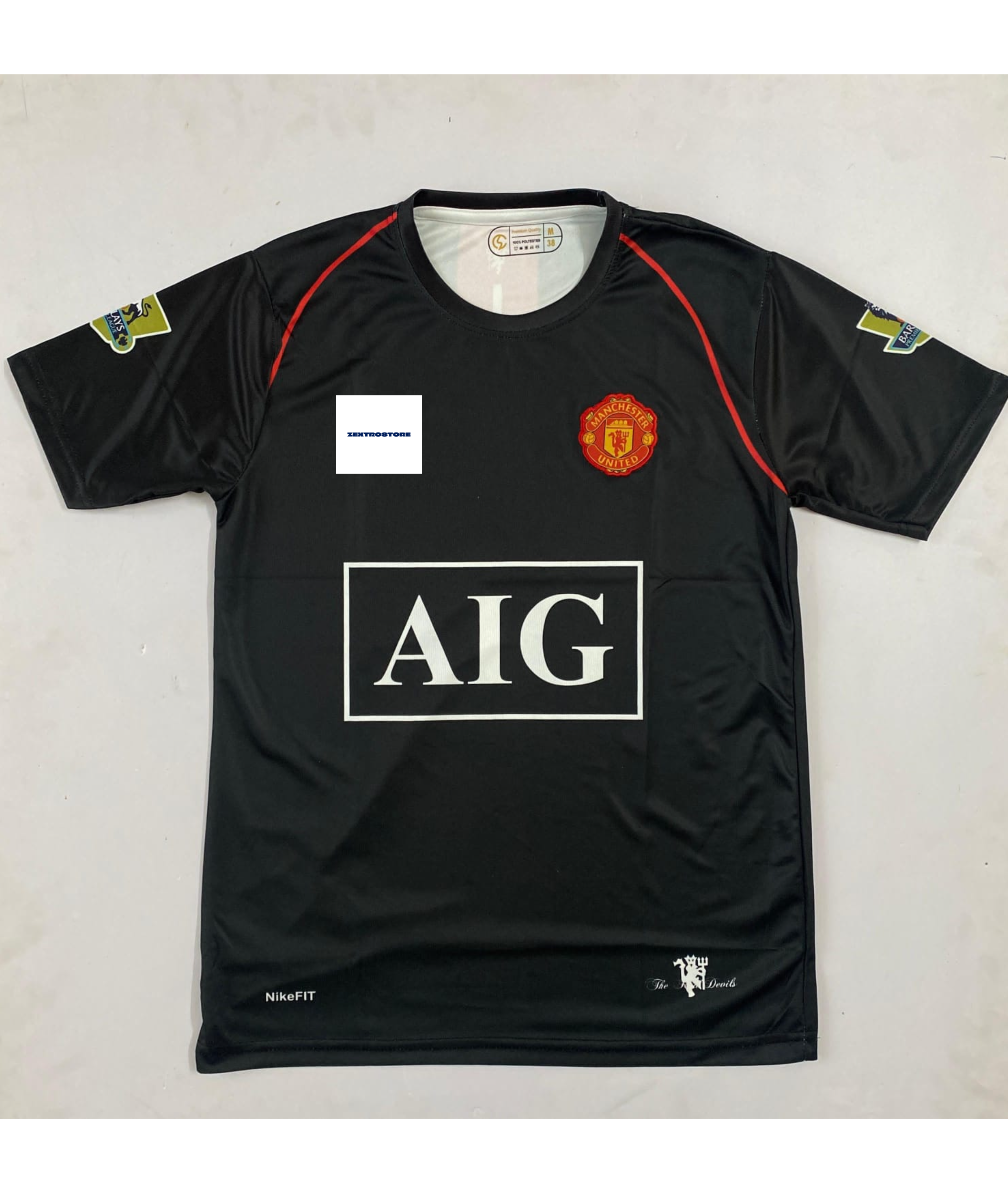 Cristiano Ronaldo Manchester United 2007-08 Away Kid Jersey - AIG Sponsor